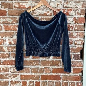 ASOS Lost Ink Velvet Off-the-shoulder Holiday Top